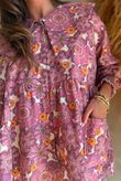 Annie 1972 Point Collar Smock Blouse Indian Pink Haze